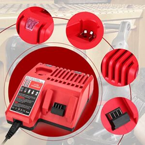 Powilling M12 &M18 Rapid Replacement Charger for Milwaukee 12V&18V XC Lithium Ion Charger for Milwaukee Battery