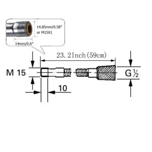 Weirun Commercial Style 23.2-Inch Spring Pull Down Kitchen Sink Faucet Pull Out Hose Replacement Part, Stainless Steel