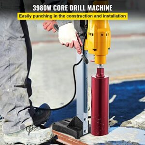 Happybuy 8 Inch/205MM Diamond Core Drilling Machine 3980W Diamond Core Drill Rig with Stand and Drill Bits,Wet Dry Core Drill Rig for Diamond Concrete Drilling Boring (Drill Bit Diameter: 4.25"/108MM)