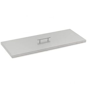 bbqguys signature 33-inch stainless steel burner lid - fits 30-inch rectangular fire pit pan