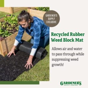 Gardener's Supply Company Recycled Rubber Walkway | Natural Looking Permanent Mulch Pathway Solution and Plants Vegetables & Flower Garden Barrier | Garden Edging Border Mat - 8' x 2'