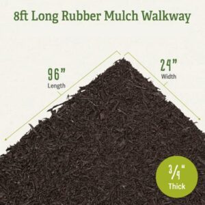 Gardener's Supply Company Recycled Rubber Walkway | Natural Looking Permanent Mulch Pathway Solution and Plants Vegetables & Flower Garden Barrier | Garden Edging Border Mat - 8' x 2'