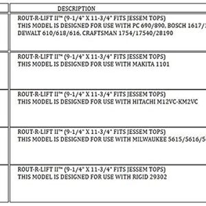 JessEm 02310 Rout-R-Lift II Router Lift and 02030 10-Piece Insert Ring Kit with Caddy Bundle (2 Items) (0231002030)