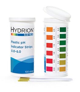 micro essential 9200 hydrion spectral plastic ph strip, 0.0-6.0, 100 strips per vial, plastic