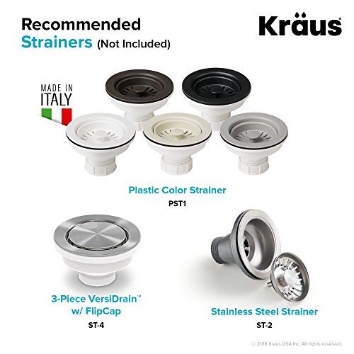 Kraus Quarza Kitchen Sink | 33-Inch 60/40 Bowls | Black Granite | KGD-442 model