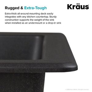 Kraus Quarza Kitchen Sink | 33-Inch 60/40 Bowls | Black Granite | KGD-442 model