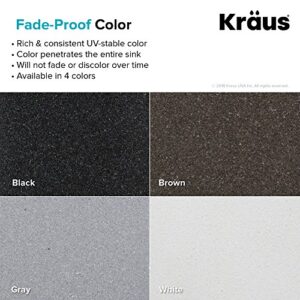 Kraus Quarza Kitchen Sink | 33-Inch 60/40 Bowls | Black Granite | KGD-442 model