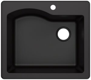 kraus kgd-441 quarza 25-inch dual mount single bowl granite kitchen sink in black