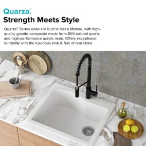 KRAUS KGD-441 Quarza 25-inch Dual Mount Single Bowl Granite Kitchen Sink in Black