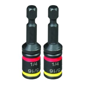 (2-pack) 1/4 & 5/16 x 2" reversible dual-sided hex chuck driver - mshc