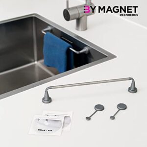 Reenbergs Magnetic Dish Cloth Rail Inside Sink Danish Design Made in Denmark (Regular Magnets for S/S Sink, Stainless Steel)