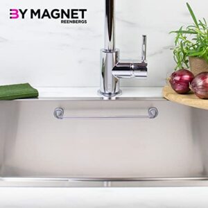 Reenbergs Magnetic Dish Cloth Rail Inside Sink Danish Design Made in Denmark (Regular Magnets for S/S Sink, Stainless Steel)