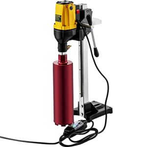 Happybuy 6 Inch/160MM Diamond Core Drilling Machine 2180W Diamond Core Drill Rig with Stand and Drill Bits,Wet Dry Core Drill Rig for Diamond Concrete Drilling Boring (Drill Bit Diameter: 4.25"/108MM)