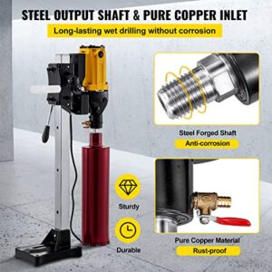 Happybuy 6 Inch/160MM Diamond Core Drilling Machine 2180W Diamond Core Drill Rig with Stand and Drill Bits,Wet Dry Core Drill Rig for Diamond Concrete Drilling Boring (Drill Bit Diameter: 4.25"/108MM)