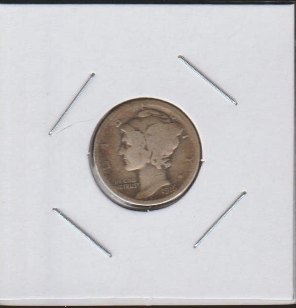 1916 Winged Liberty Head or"Mercury" (1916-1945) Dime Good