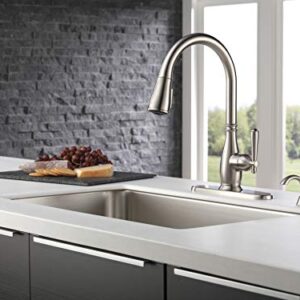 DELTA FAUCET CO 19962-SSSD-DST Stainless Steel Single Pul Kitchen Faucet with Soap Dispenser