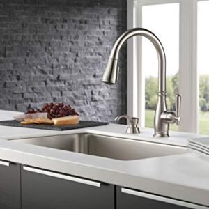 DELTA FAUCET CO 19962-SSSD-DST Stainless Steel Single Pul Kitchen Faucet with Soap Dispenser