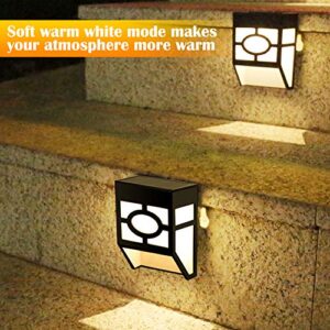 Greluna Solar Wall Lights Outdoor, 2 Modes Solar Led Waterproof Lighting for Deck, Fence, Patio, Front Door, Stair, Landscape, Yard and Driveway Path,Warm White/Color Changing,Pack of 8