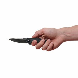 Kershaw Method EDC Pocket Knife, 3" 8Cr13MoV Plain Edge Steel Blade, Lightweight Utilty, Everyday Carry Manual Opening Multi-Functional Knife,Black