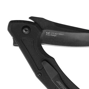 Kershaw Method EDC Pocket Knife, 3" 8Cr13MoV Plain Edge Steel Blade, Lightweight Utilty, Everyday Carry Manual Opening Multi-Functional Knife,Black