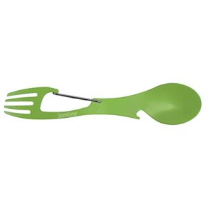 kershaw ration xl - green (1145grn); large-sized eating utensil; fork, spoon, bottle opener; carabiner gate for secure carry; 3cr13 steel with scratch-resistant, food-safe coating; 2.1 oz. 1145grnx