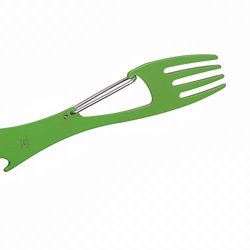 Kershaw Ration XL - Green (1145GRN); Large-Sized Eating Utensil; Fork, Spoon, Bottle Opener; Carabiner Gate for Secure Carry; 3CR13 Steel with Scratch-Resistant, Food-Safe Coating; 2.1 oz. 1145GRNX