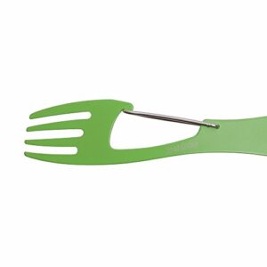 Kershaw Ration XL - Green (1145GRN); Large-Sized Eating Utensil; Fork, Spoon, Bottle Opener; Carabiner Gate for Secure Carry; 3CR13 Steel with Scratch-Resistant, Food-Safe Coating; 2.1 oz. 1145GRNX