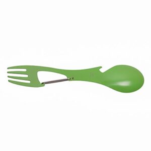 Kershaw Ration XL - Green (1145GRN); Large-Sized Eating Utensil; Fork, Spoon, Bottle Opener; Carabiner Gate for Secure Carry; 3CR13 Steel with Scratch-Resistant, Food-Safe Coating; 2.1 oz. 1145GRNX