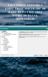 eset nod32 antivirus (free trial software 30 days, reinstall able every 30 days). [download]