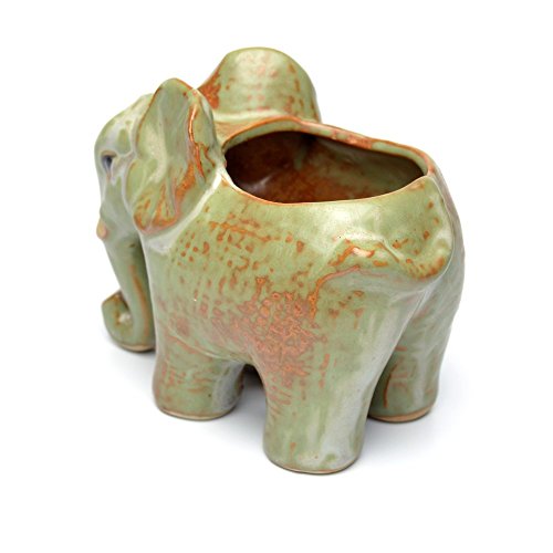 COOLSKY Mini Animal Elephant Ceramic Succulent Planter Pot Design Vintage Flower Bonsai Flower Pots Handmade Home Garden Decoration,2#