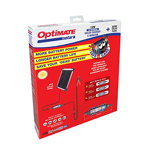 OptiMATE Solar + 20W Solar Panel 6-step 12V 1.66A sealed solar battery saving charger & maintainer