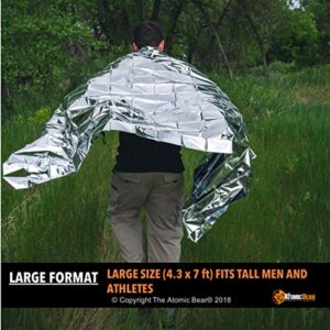 Emergency Blanket or Space Blanket - Ideal as Survival Thermal Protection - Very Light Double Sided Sheet of Mylar Foil - Best for Bug Out Bag, EDC, First Aid Kit, Hiking, Camping, Hunting