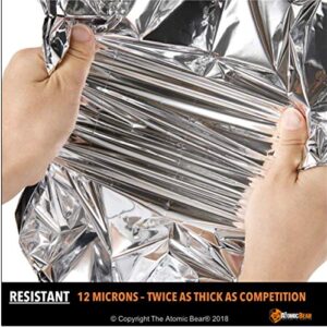 Emergency Blanket or Space Blanket - Ideal as Survival Thermal Protection - Very Light Double Sided Sheet of Mylar Foil - Best for Bug Out Bag, EDC, First Aid Kit, Hiking, Camping, Hunting