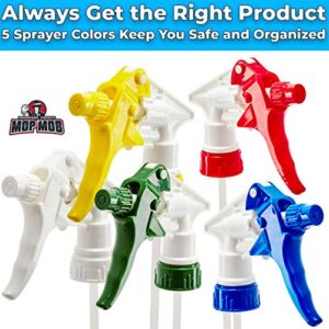 Leak-Free, Chemical Resistant Spray Head 5 Pk Industrial Spray Heads Only (No Bottles) for Auto/Car Detailing, Window Cleaning and Janitorial Supply. Heavy Duty Low-Fatigue Trigger and Nozzle.