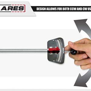 ARES 70213-1/4-inch Drive Beam Torque Wrench - 0-80 Inch/Pounds and 0-9 Newton/Meter Torque Wrench - High Visibility Markings for Easy Readings