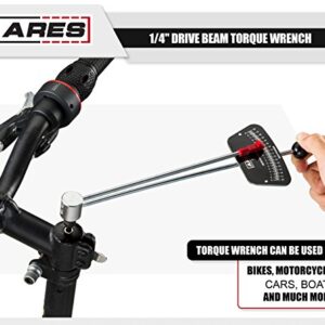 ARES 70213-1/4-inch Drive Beam Torque Wrench - 0-80 Inch/Pounds and 0-9 Newton/Meter Torque Wrench - High Visibility Markings for Easy Readings