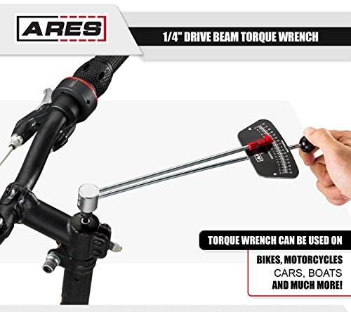 ARES 70213-1/4-inch Drive Beam Torque Wrench - 0-80 Inch/Pounds and 0-9 Newton/Meter Torque Wrench - High Visibility Markings for Easy Readings