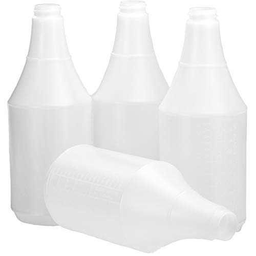 Mop Mob Commercial-Grade Chemical Resistant 32 oz Bottles ONLY 4 Pack Embossed Scale For Measuring. Pair With Industrial Spray Heads For Auto/Car Detailing, Janitorial Cleaning Supply or Lawn Care.