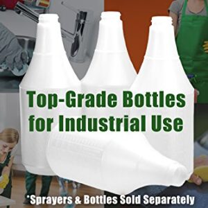 Mop Mob Commercial-Grade Chemical Resistant 32 oz Bottles ONLY 4 Pack Embossed Scale For Measuring. Pair With Industrial Spray Heads For Auto/Car Detailing, Janitorial Cleaning Supply or Lawn Care.