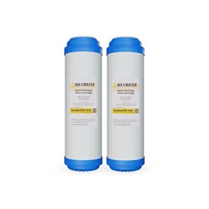 (2 pack) calcium, magnesium tds hardness reduction water softening cation resin filters compatible with 10" standard whole house water filter systems