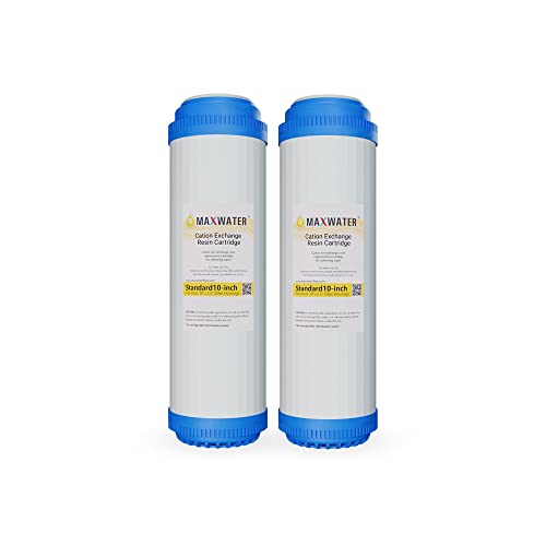 (2 Pack) Calcium, Magnesium TDS Hardness Reduction Water Softening Cation Resin Filters compatible with 10" Standard Whole House Water Filter Systems