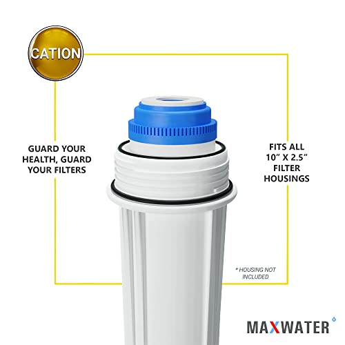 (2 Pack) Calcium, Magnesium TDS Hardness Reduction Water Softening Cation Resin Filters compatible with 10" Standard Whole House Water Filter Systems