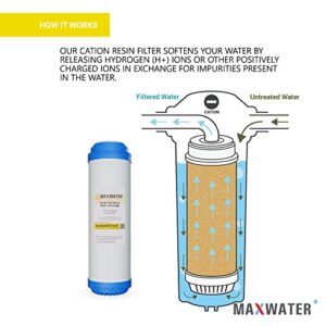 (2 Pack) Calcium, Magnesium TDS Hardness Reduction Water Softening Cation Resin Filters compatible with 10" Standard Whole House Water Filter Systems