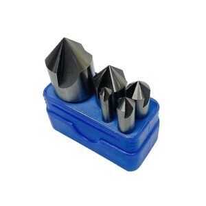 5 pc 3 flute hss countersink 1/4", 3/8", 1/2", 3/4" & 1" set