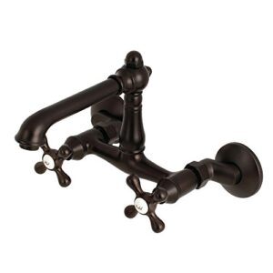 kingston brass ks7225ax english country kitchen faucet, 6-5/8" in spout reach, oil rubbed bronze