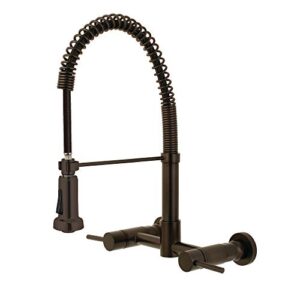 kingston brass gs8185dl concord 8" centerset wall mount pull-down kitchen faucet, 7-1/2" in spout reach, oil rubbed bronze