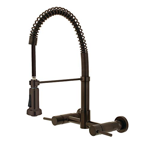 Kingston Brass GS8185DL Concord 8" Centerset Wall Mount Pull-Down Kitchen Faucet, 7-1/2" in Spout Reach, Oil Rubbed Bronze