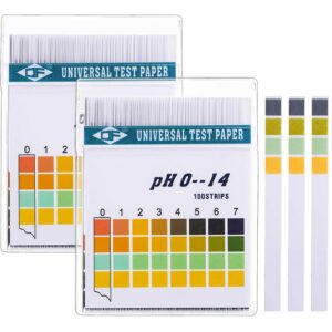 plastic ph test strips, universal ph 0-14, test paper extensive test paper litmus ph test with storage case for test body acid alkaline ph level skin care aquariums drinking water (200)