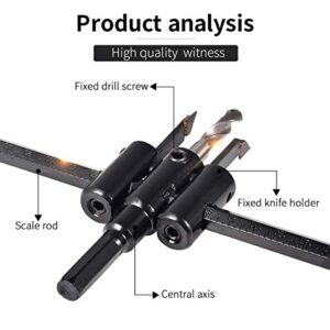 HOHXEN Adjustable Circle Hole Saw Cutter Woodworking Drill Bit,Adjustable 1-Inch to 6-Inches,Heavy Duty Wood DIY Tools(Cutting Diameter:30mm-200mm)