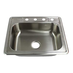 Transolid K-STSB15156-1 Select 1-Hole Drop-in Single-Bowl Kitchen Sink Kit, 15" L x 15" x 6", Brushed Stainless Steel